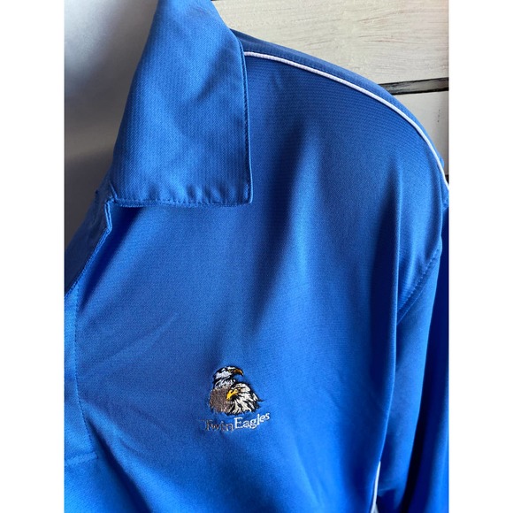 San Soleil Adult men's polo XL extra large blue long sleeve UPF 50 golf shirt - Picture 4 of 11